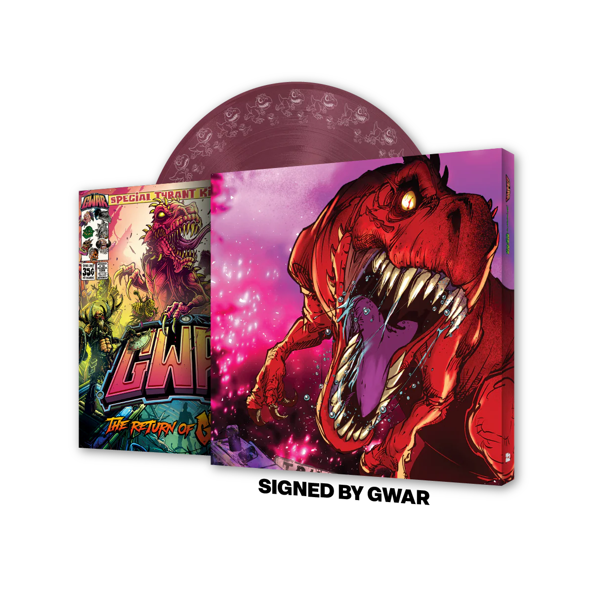 GWAR: 'The Return of Gor Gor' Signed Platinum Edition Comic Book + Vinyl LP (Limited Edition Fruit Punch) - Image 3